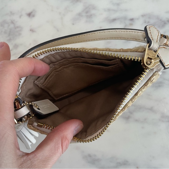 Coach Tan and White Woven Bag - Picture 7 of 7